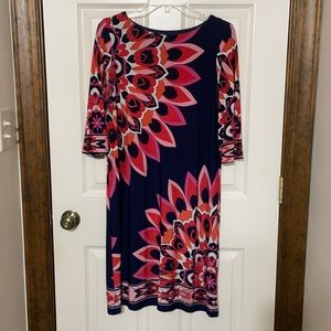 DB Dress Barn Pink Red Navy White Orange Sz. 10
